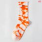 Women Tie-dye Middle Tube Socks