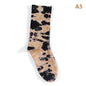 Women Tie-dye Middle Tube Socks