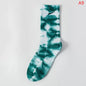 Women Tie-dye Middle Tube Socks