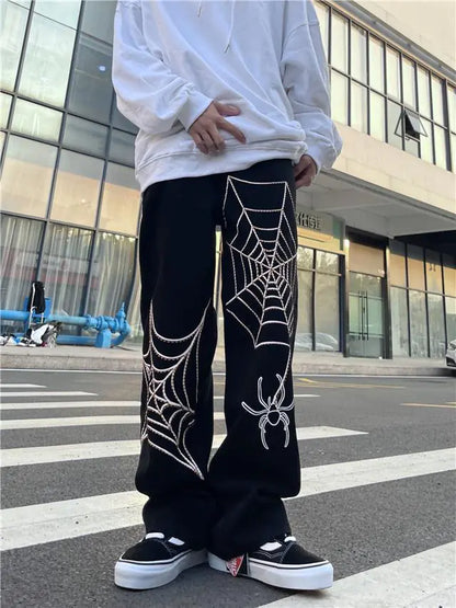 Spider Print Baggy Harem Pants - Men's Hip Hop Casual Trousers, Summer 2020 Y2K Fashion